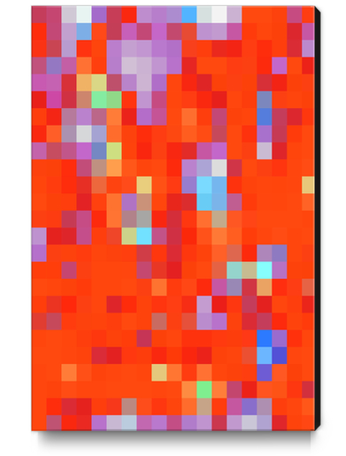 geometric pixel square pattern abstract background in red blue Canvas Print by Timmy333