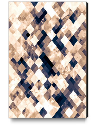 geometric pixel square pattern abstract background in brown Canvas Print by Timmy333