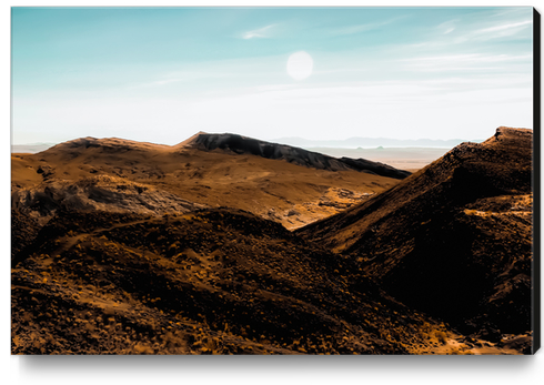 summer desert with blue sky at Red Rock Canyon state park, California, USA Canvas Print by Timmy333