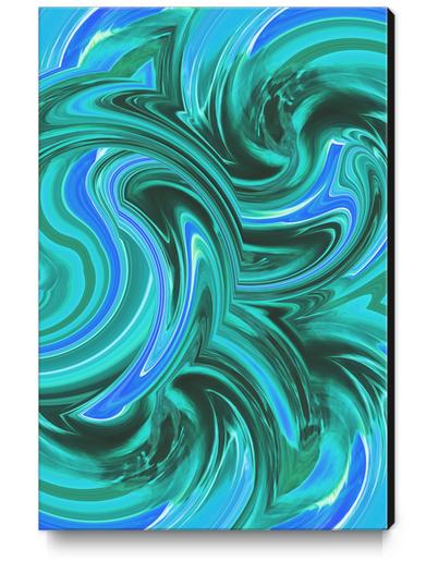 green and blue curly painting abstract background Canvas Print by Timmy333