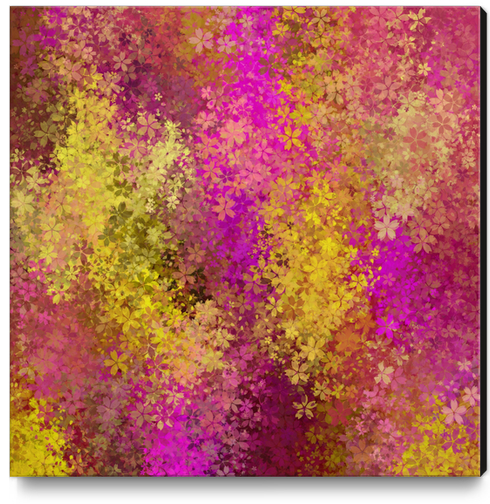 flower pattern abstract background in pink and yellow Canvas Print by Timmy333