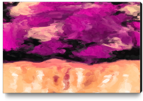 psychedelic splash painting abstract texture in pink purple black Canvas Print by Timmy333