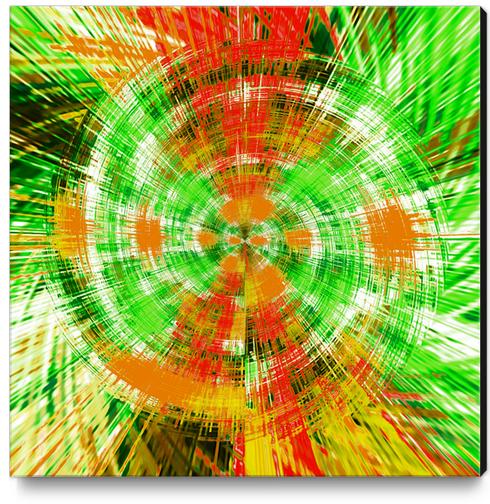 green red and orange circle plaid pattern abstract background Canvas Print by Timmy333