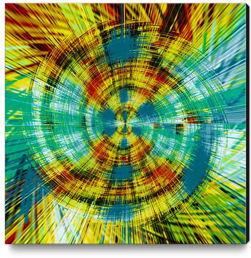 yellow blue and red circle plaid pattern background Canvas Print by Timmy333