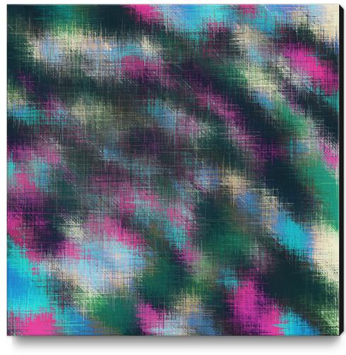 pink blue and green plaid pattern abstract background Canvas Print by Timmy333