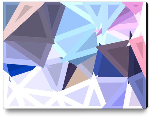 geometric triangle polygon shape abstract background in blue and pink Canvas Print by Timmy333