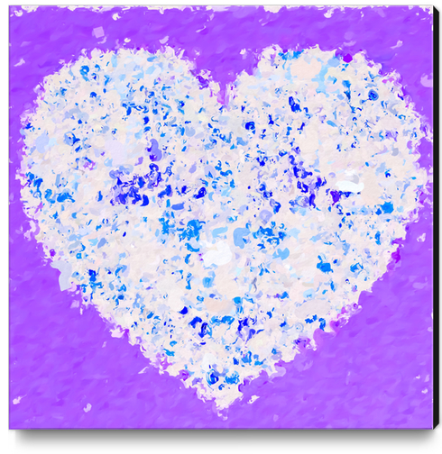 blue and white heart shape with purple background Canvas Print by Timmy333