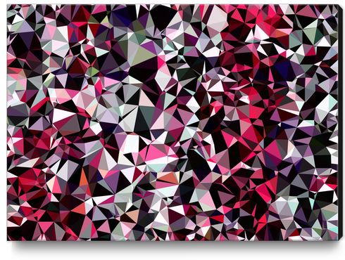 geometric triangle polygon pattern abstract in red pink black Canvas Print by Timmy333