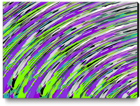 curly line pattern abstract background in purple and green Canvas Print by Timmy333