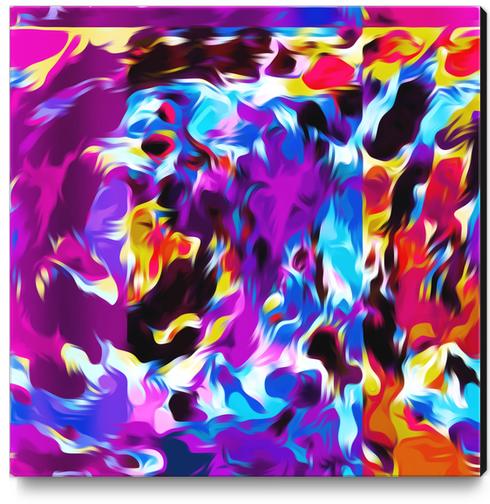 purple pink blue orange yellow and red spiral painting  Canvas Print by Timmy333