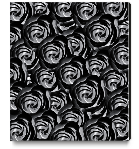 blooming rose pattern texture abstract background in black and white Canvas Print by Timmy333