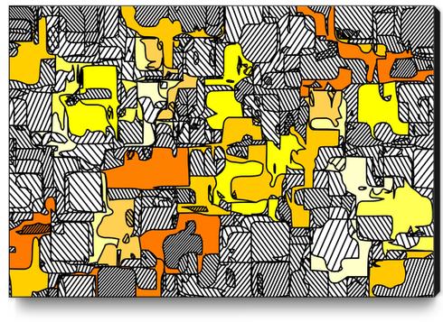 psychedelic graffiti drawing and painting in yellow and orange Canvas Print by Timmy333