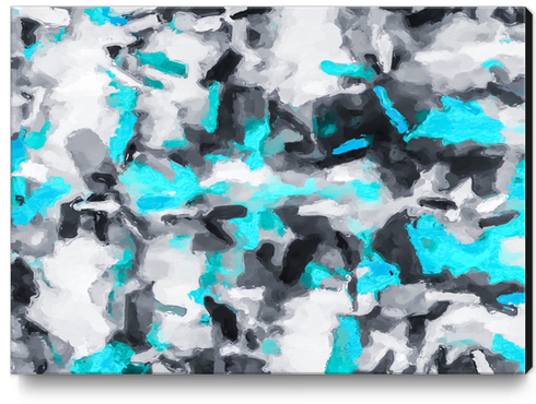 splash painting texture abstract background in blue and black Canvas Print by Timmy333