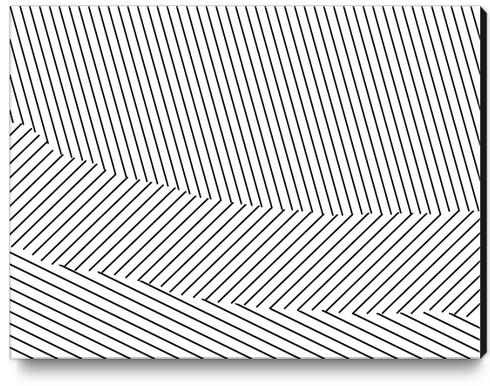 geometric line pattern abstract background in black and white Canvas Print by Timmy333