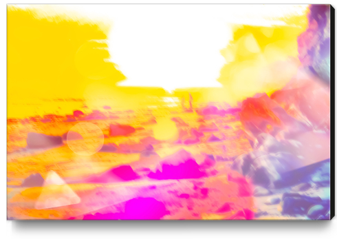 summer sunset at the beach with summer bokeh light abstract Canvas Print by Timmy333