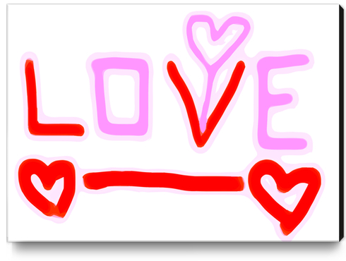 LOVE with pink and red heart Canvas Print by Timmy333