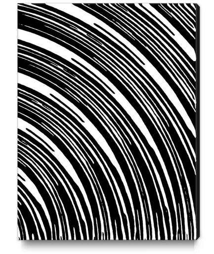 black and white curly line pattern abstract background Canvas Print by Timmy333