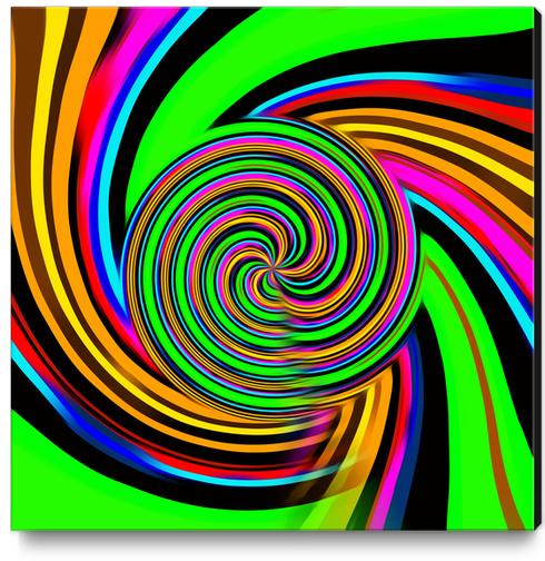 rainbow curly line pattern abstract background Canvas Print by Timmy333