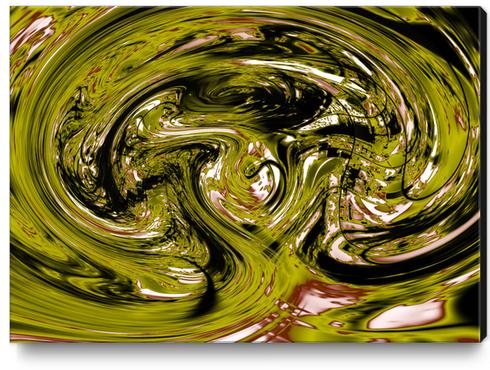 psychedelic spiral line pattern painting abstract background in green Canvas Print by Timmy333