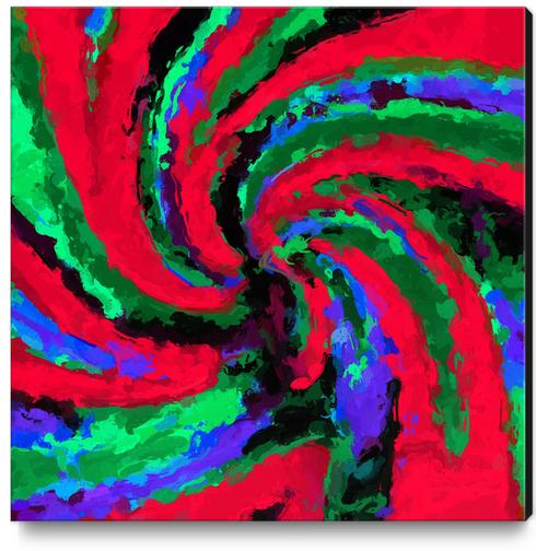 psychedelic graffiti splash painting abstract in red green blue Canvas Print by Timmy333