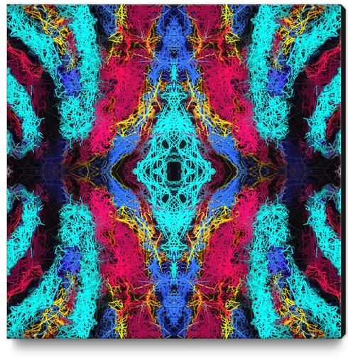 psychedelic graffiti geometric drawing abstract in blue pink yellow brown Canvas Print by Timmy333