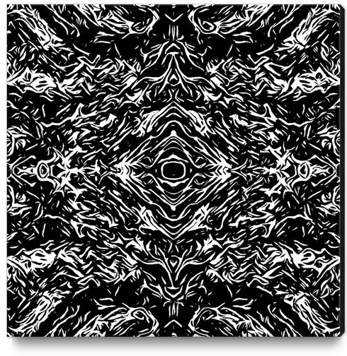 psychedelic graffiti symmetry art abstract in black and white Canvas Print by Timmy333