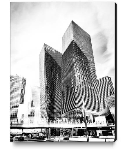 twin buildings at Las Vegas, USA in black and white Canvas Print by Timmy333