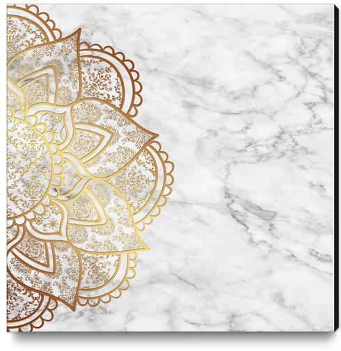 Mandala - Gold & Marble Canvas Print by Alexandre Ibáñez