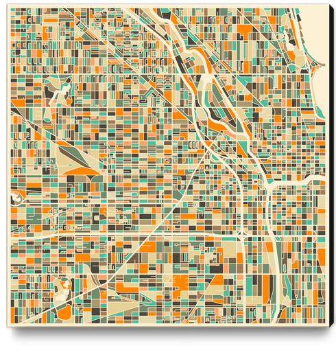 CHICAGO MAP 1 Canvas Print by Jazzberry Blue