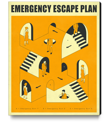 EMERGENCY ESCAPE PLAN 2 Canvas Print by Jazzberry Blue