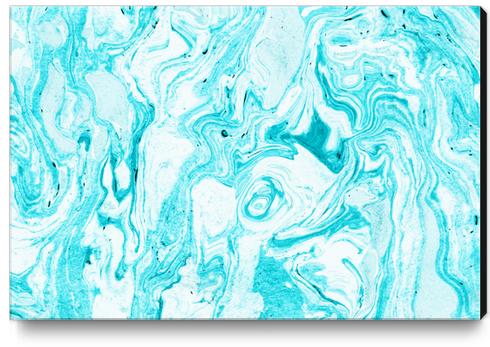 Ocean Blue Marble Canvas Print by Uma Gokhale