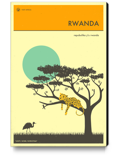 VISIT RWANDA Canvas Print by Jazzberry Blue