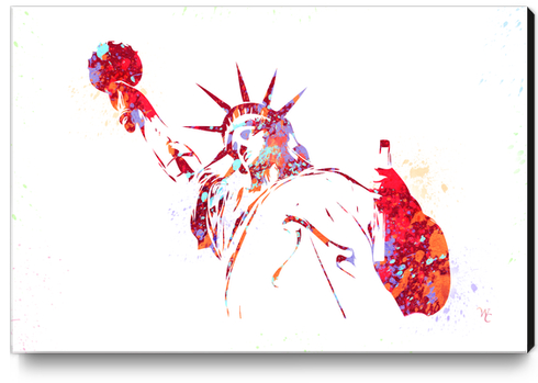 Statue of Liberty - Watercolor - Paint Splatter - Pop Art Canvas Print by William Cuccio WCSmack