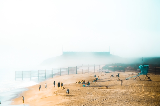 foggy sky and sandy beach at Point Mugu State Park, California, USA by Timmy333