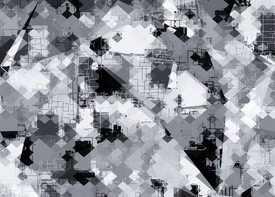 geometric square pixel pattern abstract background in black and white by Timmy333