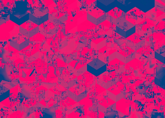 geometric square pattern abstract in pink blue by Timmy333