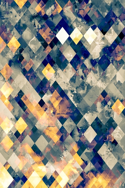 geometric pixel square pattern abstract background in blue brown by Timmy333