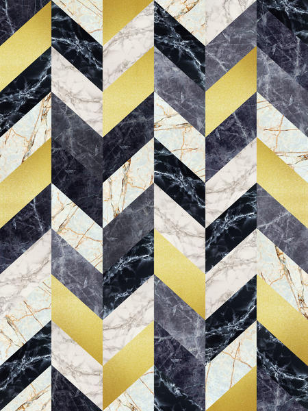 Chevron geometric marble and gold by Vitor Costa