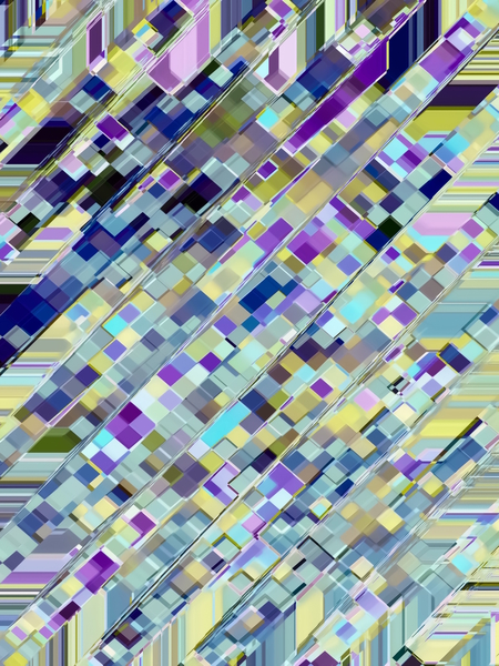 colorful geometric square pixel pattern abstract in purple blue yellow by Timmy333