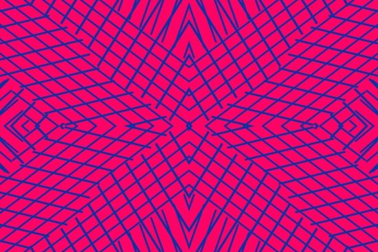 geometric symmetry line pattern abstract in pink and blue by Timmy333