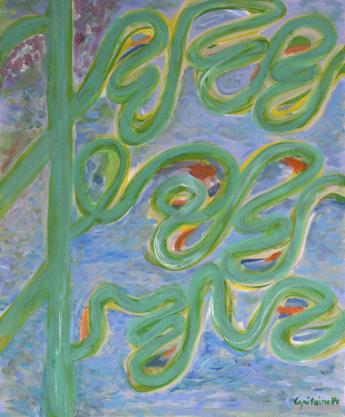 Vividly Curved Green Lines  by Heidi Capitaine