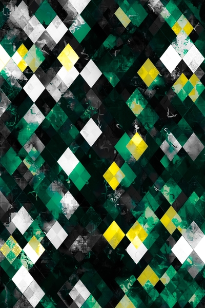 graphic design geometric pixel square pattern abstract background in green yellow by Timmy333