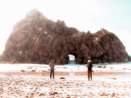 Beach with big stone at Pfeiffer beach Big Sur California USA by Timmy333