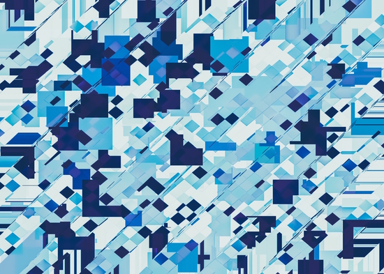 geometric square pixel pattern abstract background in blue by Timmy333