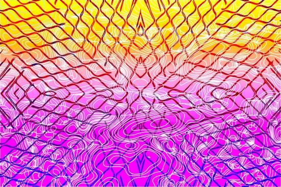 geometric symmetry line pattern abstract in purple pink orange yellow by Timmy333