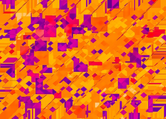 geometric square pixel pattern abstract background in orange purple blue by Timmy333