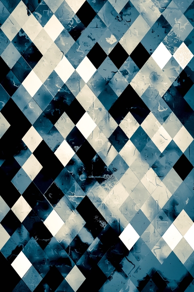 blue geometric pixel square pattern abstract art background by Timmy333