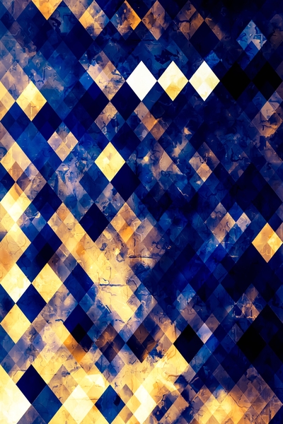 geometric pixel square pattern abstract background in blue brown by Timmy333