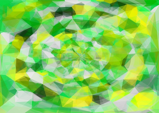 geometric polygon abstract pattern in green and yellow by Timmy333