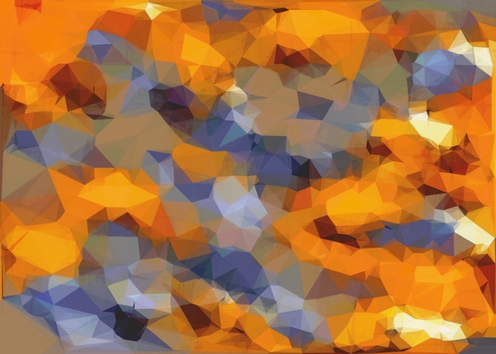 psychedelic geometric polygon abstract pattern in orange brown blue by Timmy333